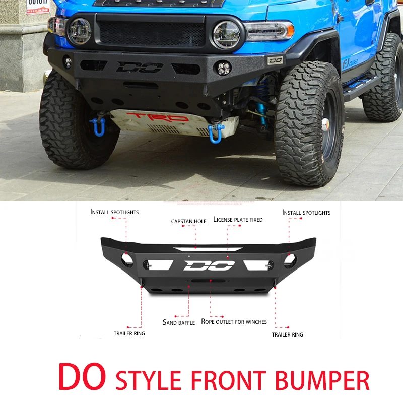 DO Style Bumper For Toyota FJ Cruiser Bull Bar Bumper Wrap-around Style FJ Cruiser Spotlight Bumper