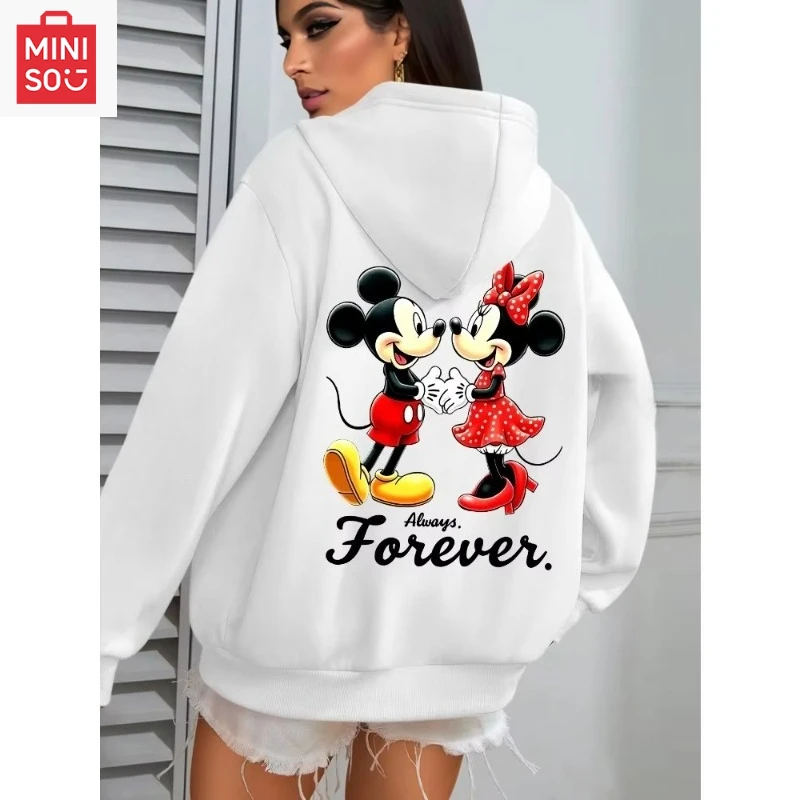 

Осенне-зимний высококачественный свитер с капюшоном и принтом мультфильмов Диснея, мужская и женская повседневная одежда с капюшоном для родителей и детей