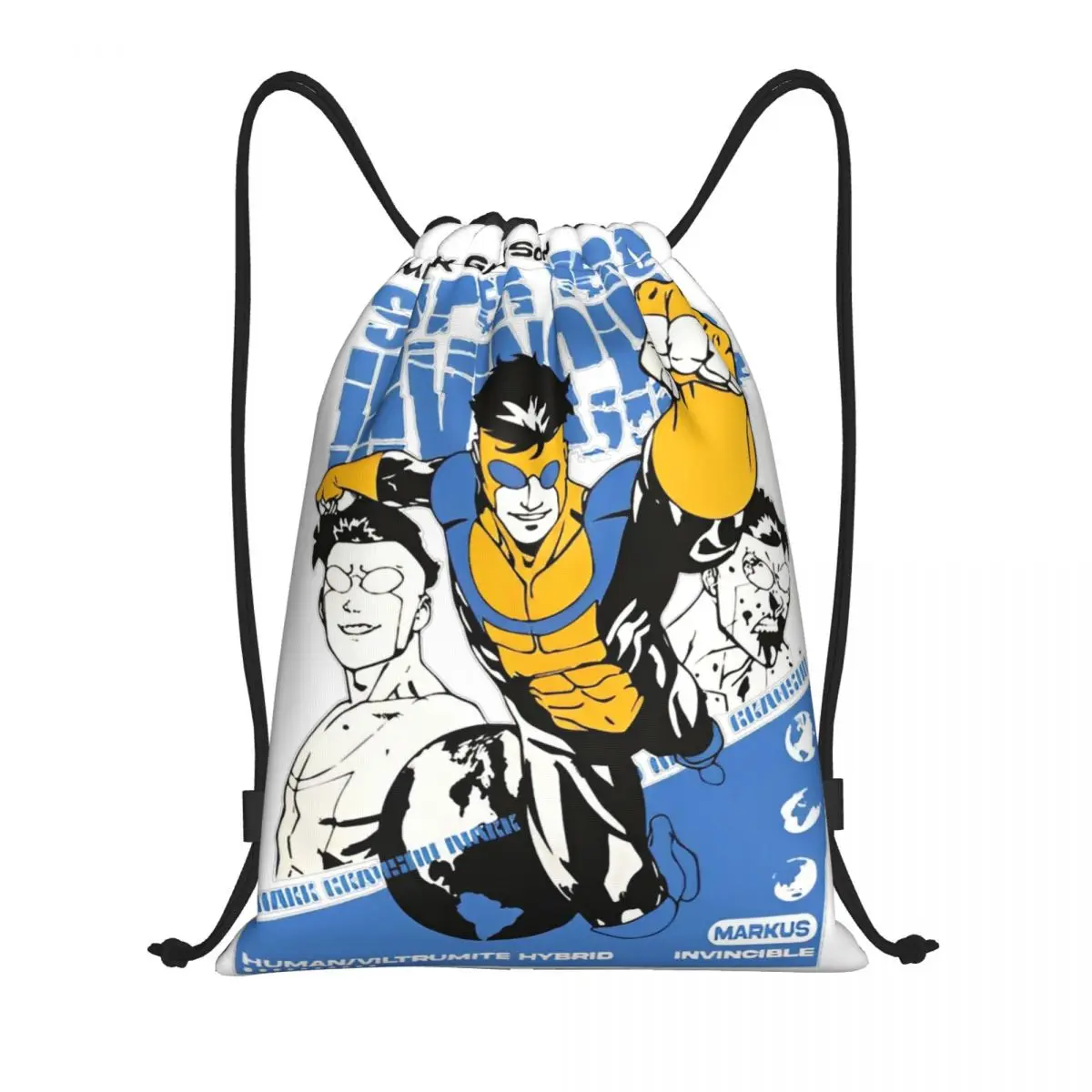 

Invincible Universe Cartoon Omni-Man Drawstring Backpack Sports Gym Sackpack String Bag for Running