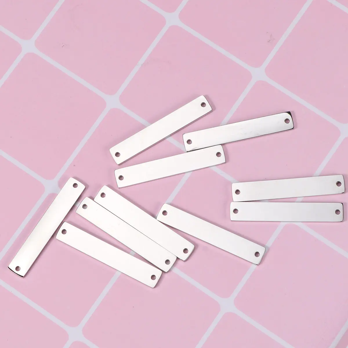 

10 шт. подвесок из нержавеющей стали с двумя отверстиями для самостоятельного изготовления украшений: ожерелий, браслетов, серег, брелоков, подвесок для сумок