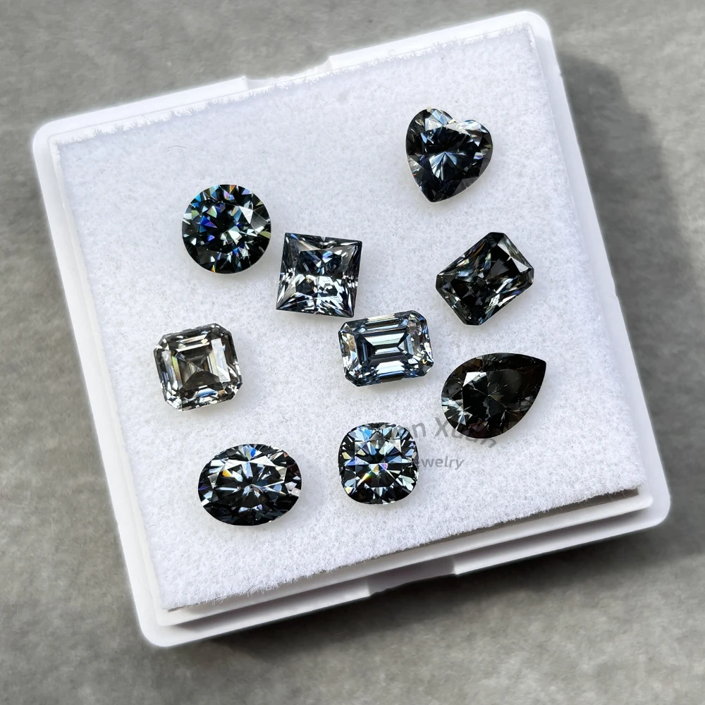 Multiple shapes Loose Moissanite Stone Gemstone Grey Color VVS1 Bright 0.5-5ct With GRA Certificate Best Quality