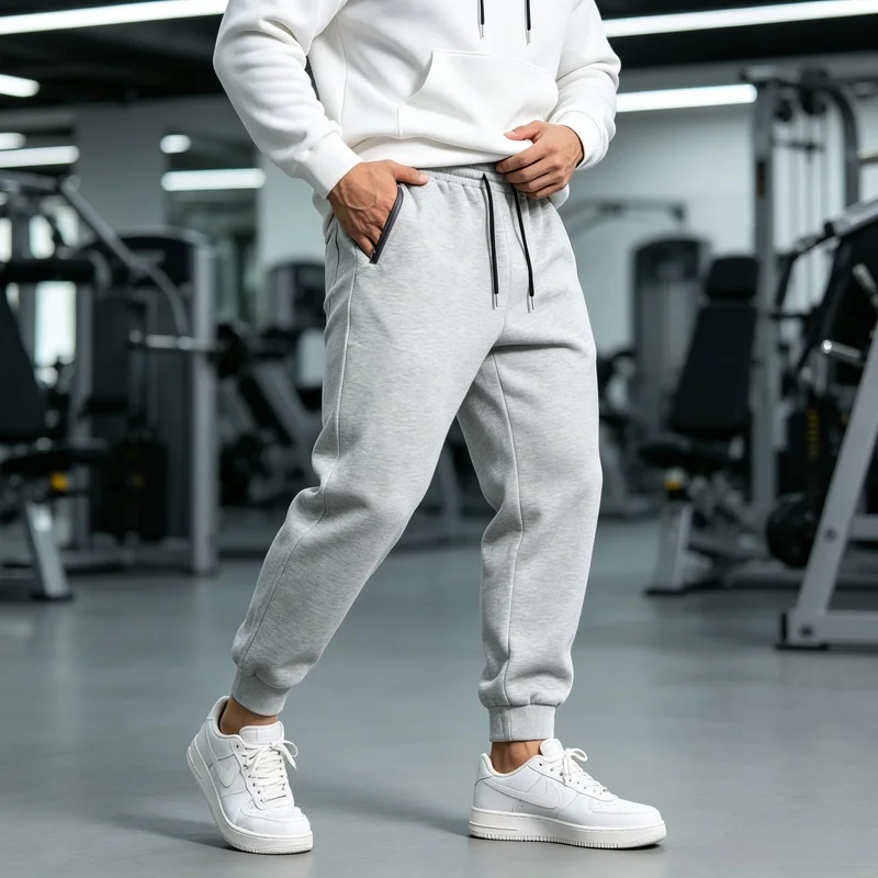 New Autumn and Winter Men's Cotton Knitted Trousers, Casual Sports Pants, Comfortable and Breathable for Fitness and Running