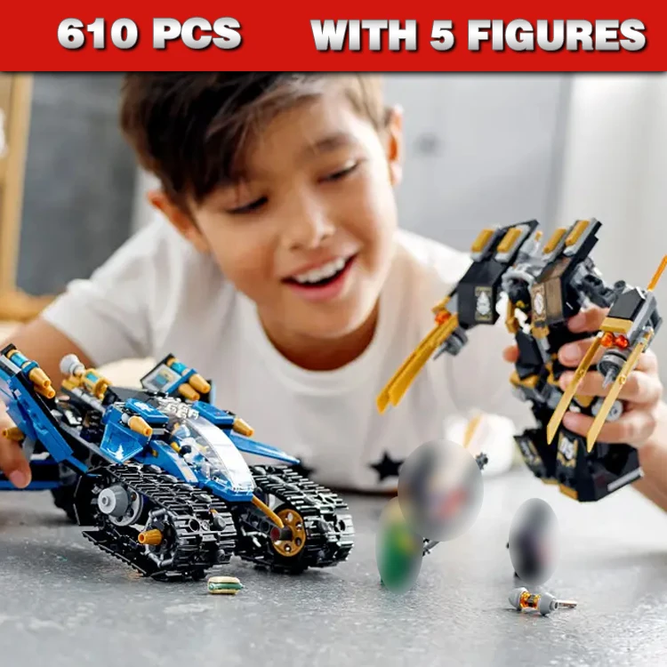 517 قطعة Shinobi Legacy Golden Mech Temple of Light Stone Army Scout 11486 مجموعات مكعبات البناء هدايا متوافقة مع النموذج