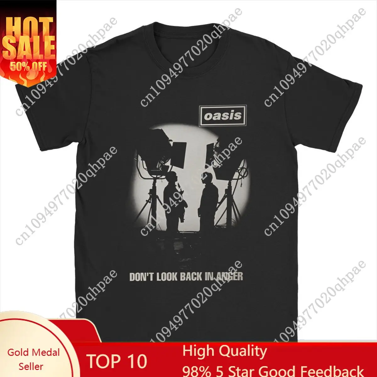 

O-Oasis Rock 90's Band Men's T Shirts British Music Albums Awesome Tee Shirt Short Sleeve Crewneck T-Shirts Cotton Gift merch