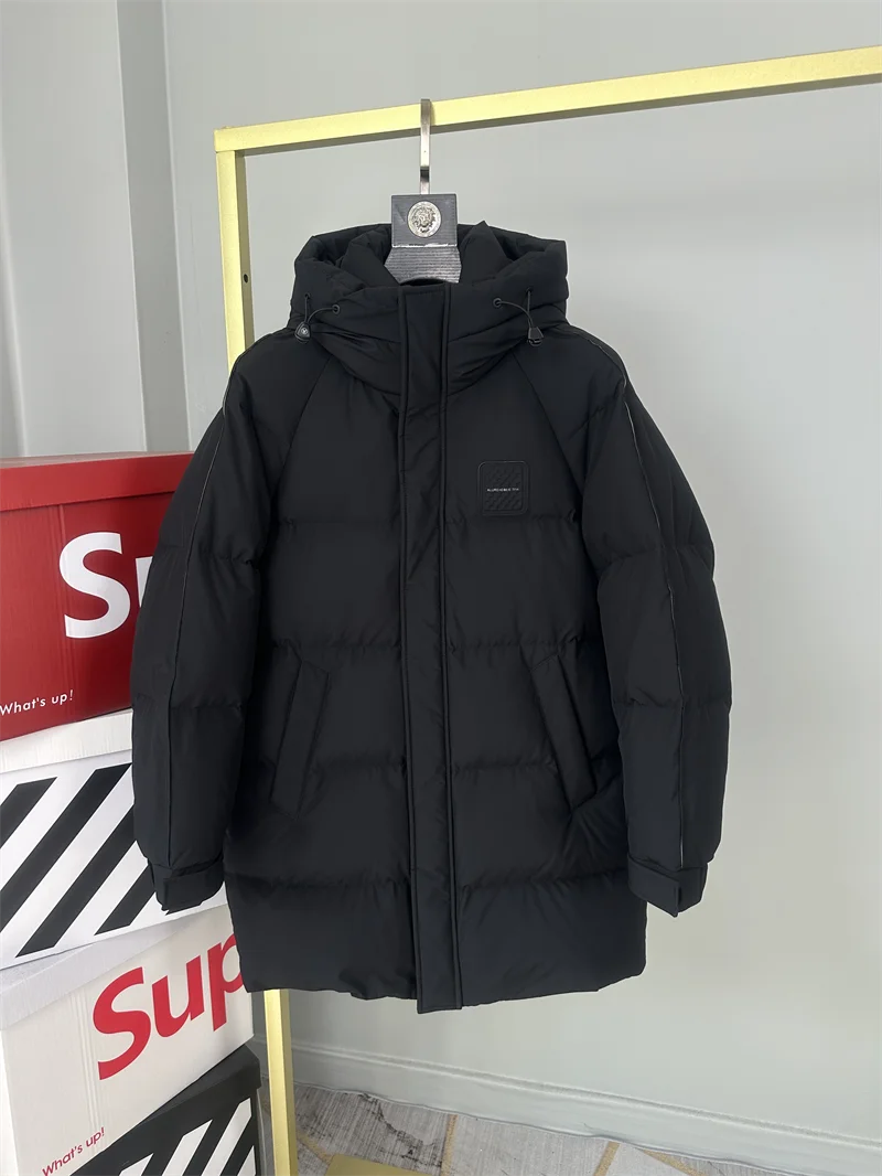 

Утепленная мужская зимняя куртка с капюшоном, ветрозащитная, легкая, из высококачественного полиэфирного волокна, молодежная, теплая, не для бега.