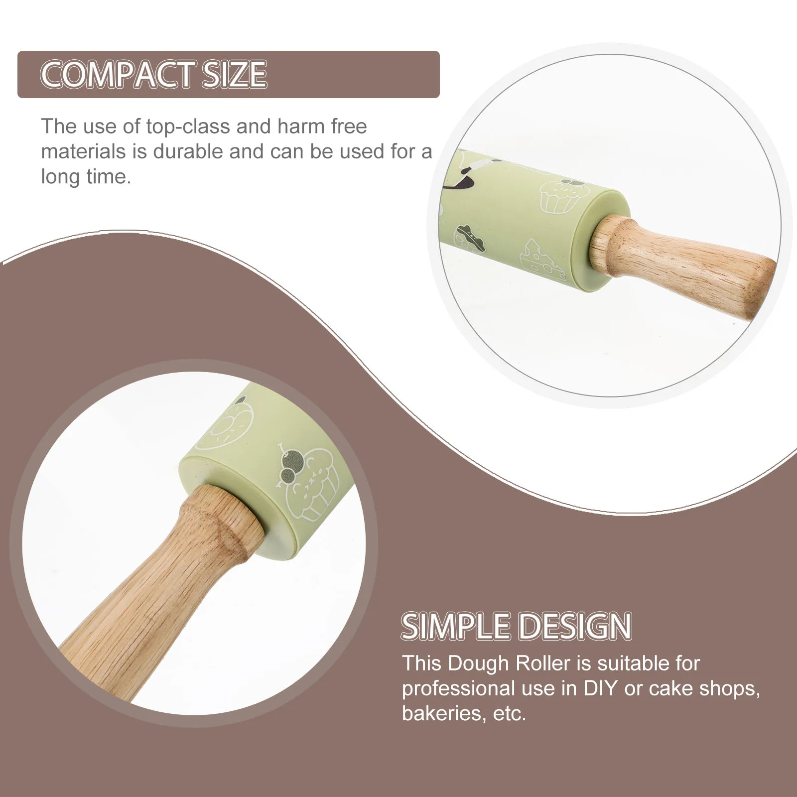 

Rolling Pin Set Kids Kitchen Tools Baking Rollers Mini Pins Crafts Silicone Small Non Stick Dough Roller Pastry Pizza Bread