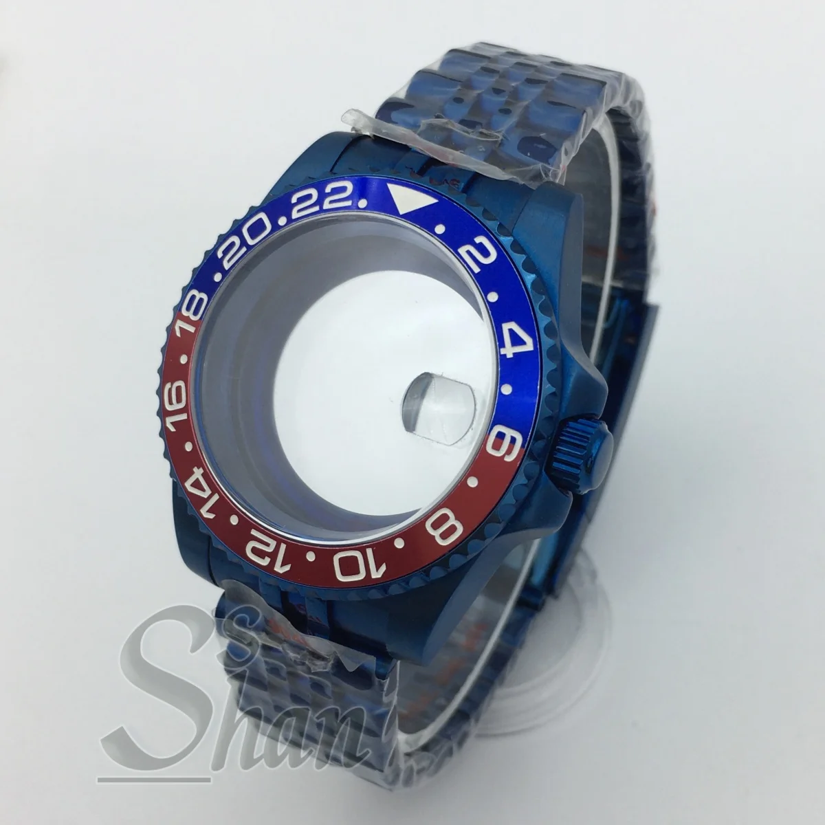 

Синий водонепроницаемый корпус из нержавеющей стали 40 мм и ремешок с сапфировым стеклом, подходит для механизма NH35 NH36 NH34 Miyota ETA PT5000