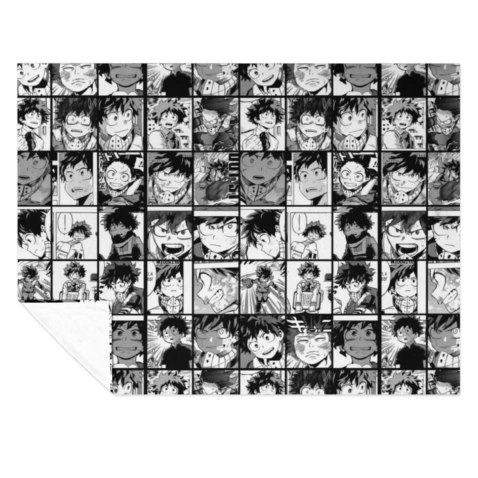

deku manga panels collage Throw Blanket Bed Fashionable Extra Large Throw Soft Plush Plaid valentine gift ideas Blankets