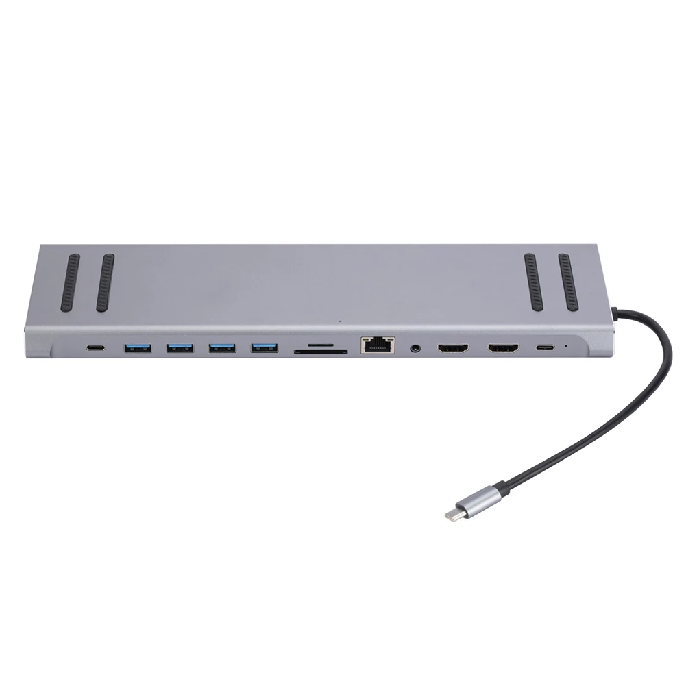 

12 in 1 Docking Station with Audio 3.5mm Jack USB 3.0 HUB PD 100W Type-C To HDMI-Compatible Adapter RJ45 VGA Laptop Dock Station