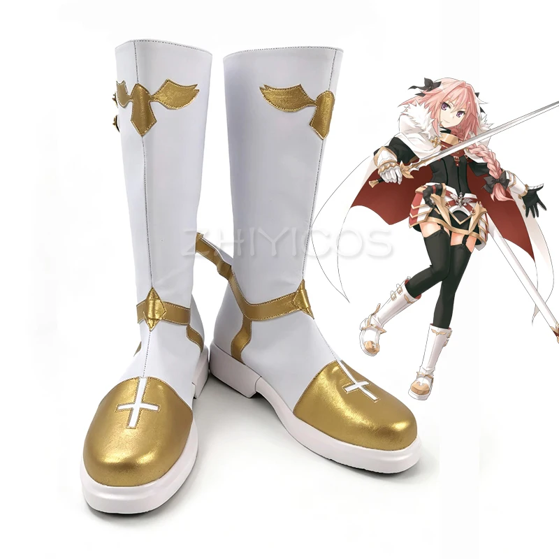 

New Fate Grand Order Rider Astolfo Cosplay Shoes PU Leather Anime Cosplay Boots Halloween Party Shoes