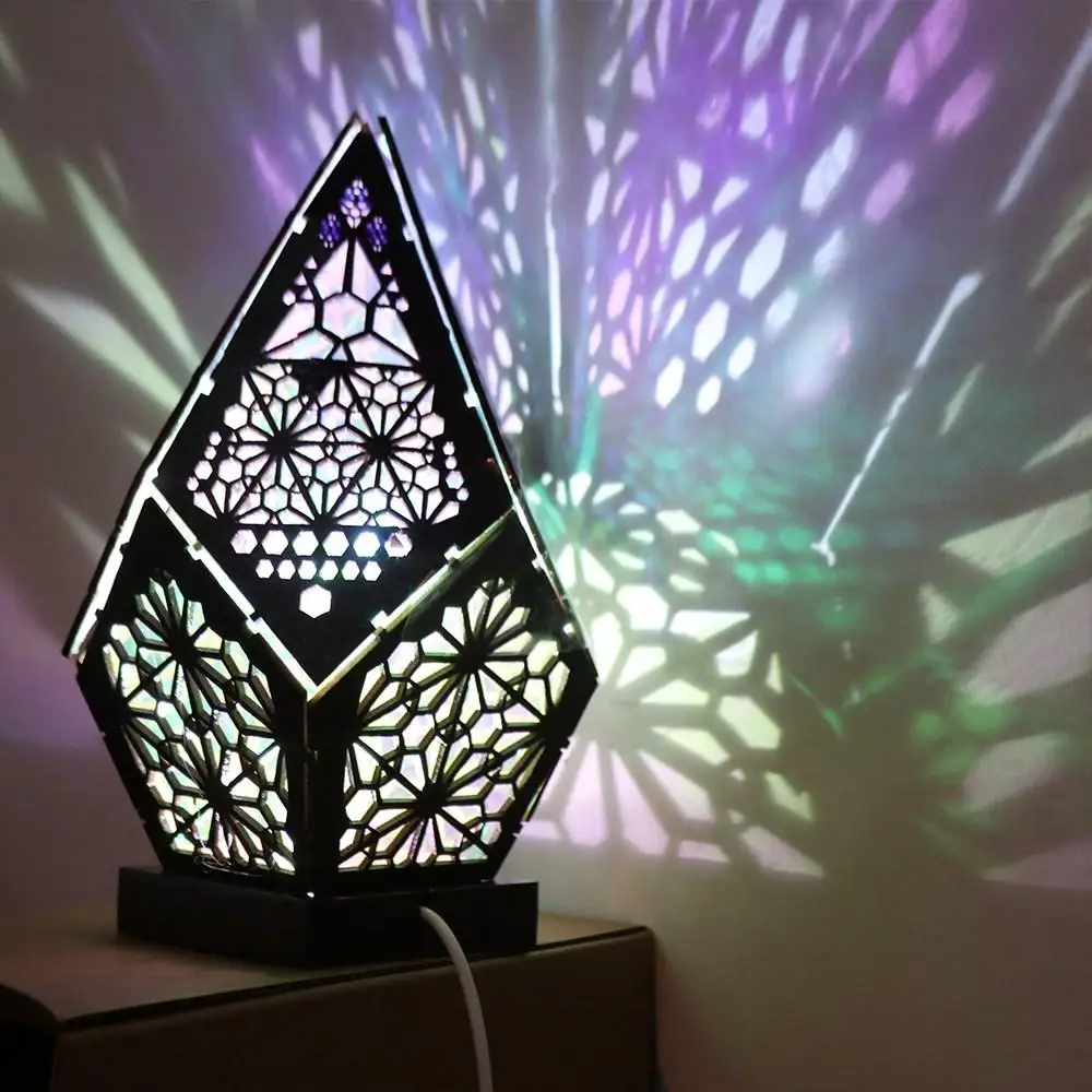 

Creative Colorful Bohemian Floor Projection Lamp Waterproof Glowing LED Projection Light USB 3D Night Lights Home