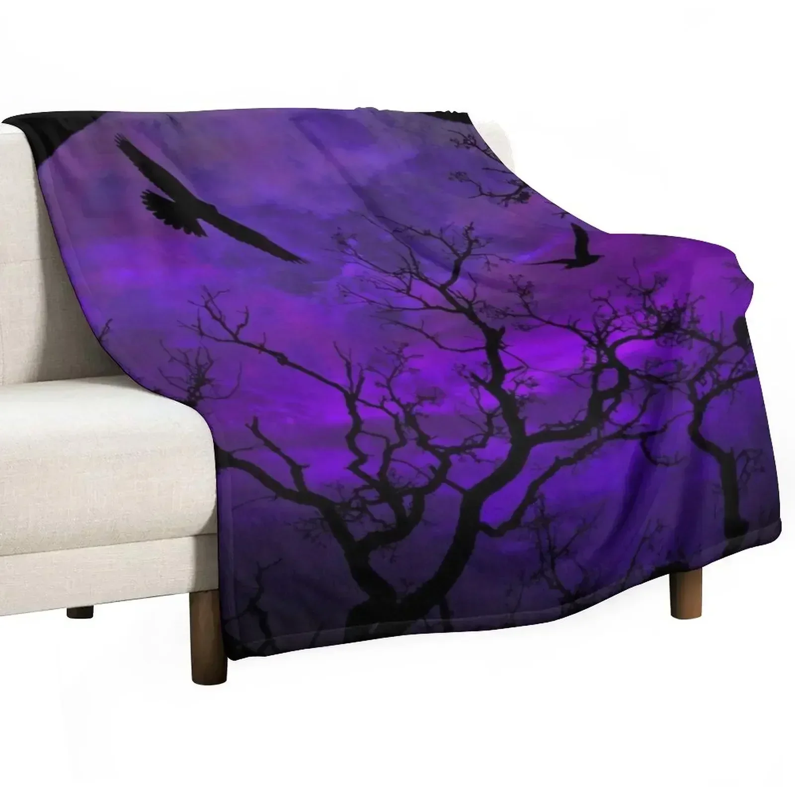 Purple Gothic Moon Throw Blanket for winter blankets and throws Hair Cute Cute Plaid Custom Blankets