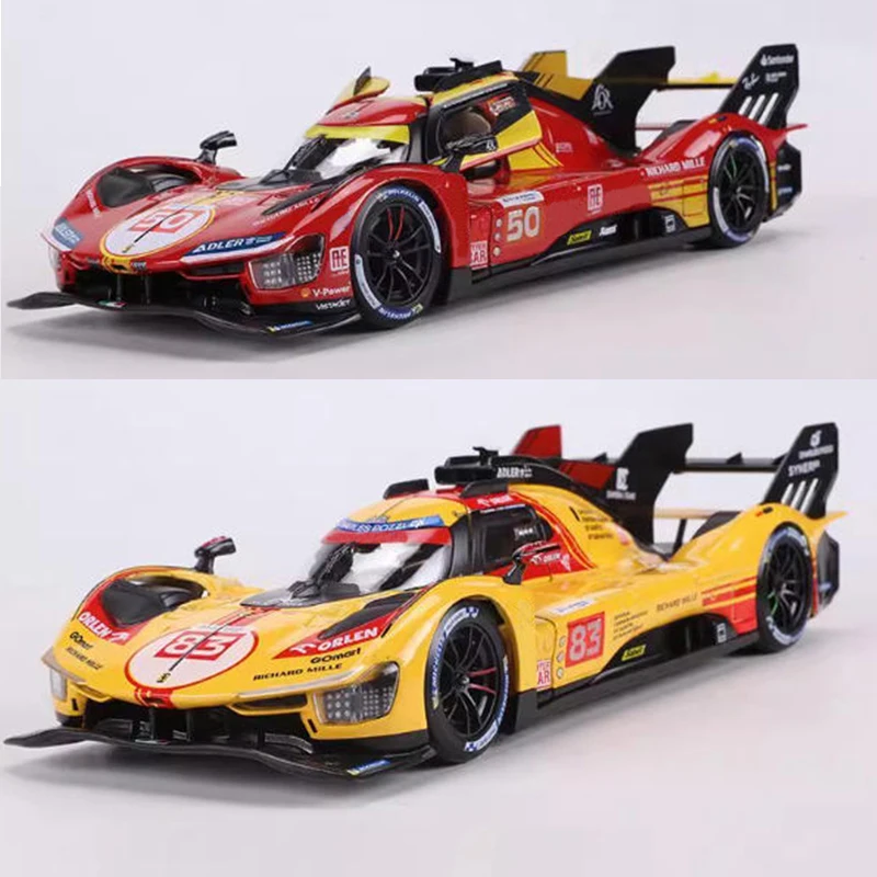 

BBurago масштаб 1:24 499P Le Mans красный No 50/Желтый No. 83-модель автомобиля из сплава, классический сувенир для взрослых, подарок для хобби и игрушки