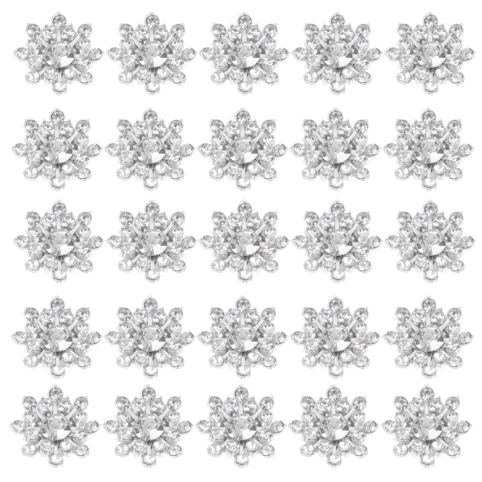 

30pcs Drill Flower Heart Decorative Buttons Rhinestone Sewing Diy Craft Buttons For Clothing Wedding Dress Accessory