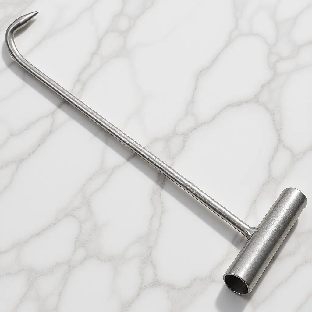 Manhole Lid Lifter with T Handle Stainless Steel Heavy Duty Hook for Sewer Drain Cover Removal Durable Plumbing Moving Tool - view 6