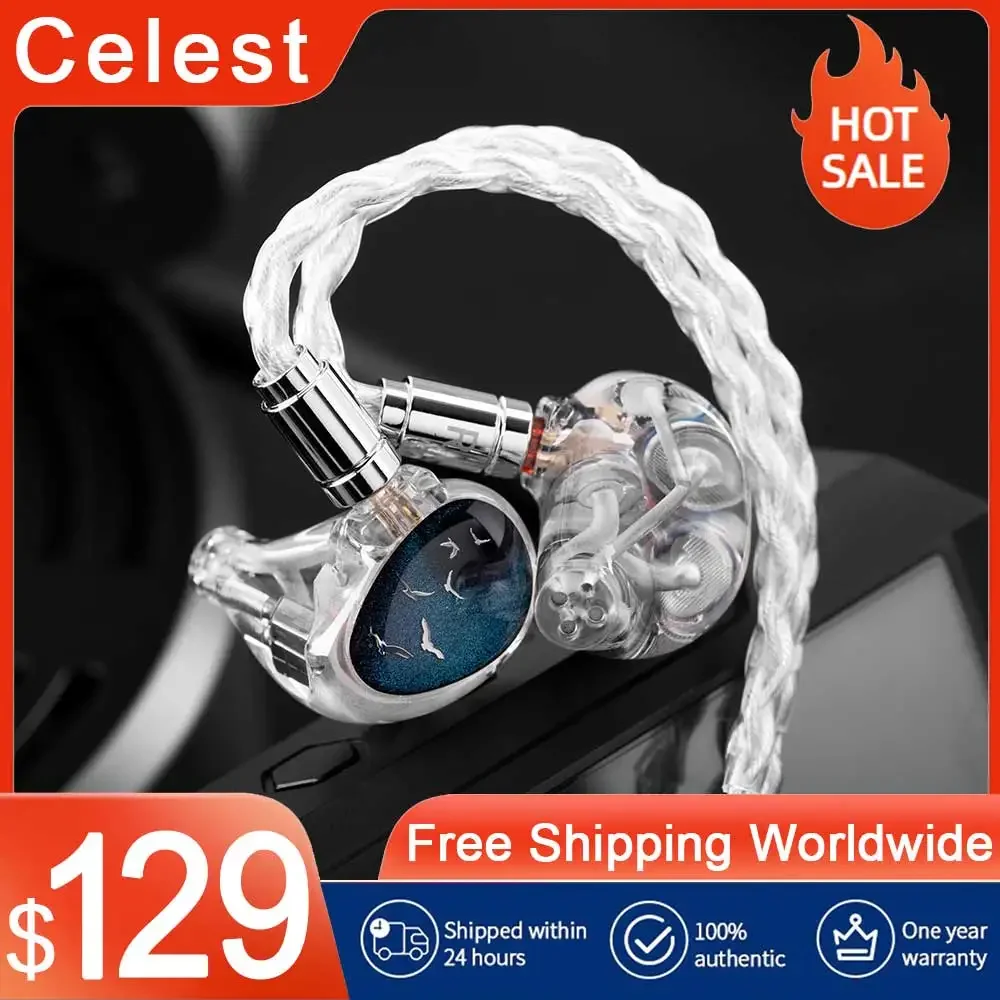 New Kinera Celest Phoenixcall Earphone 1DD+2BA+2 Flat Panel Driver In-Ear Monitors 5 Hybrid Drivers IEMs 0.78 2pin Plug Cable