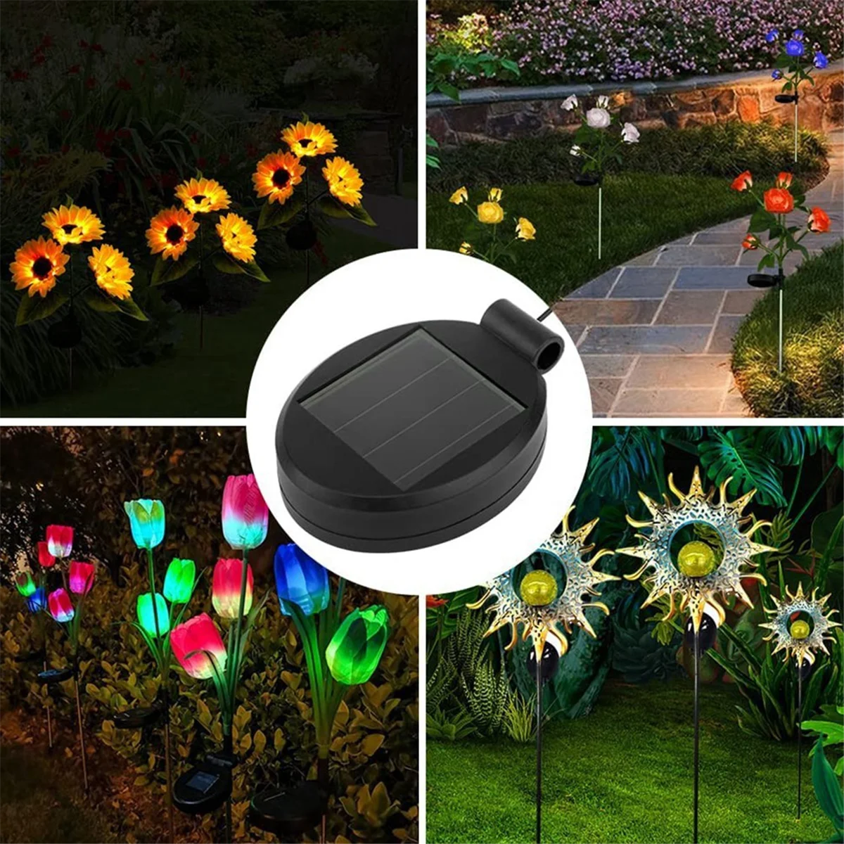 4 Packs Solar LED Light Replacement Top Part Panel ,Solar Panel Lantern Lid Light Bulb Accessories Battery Box