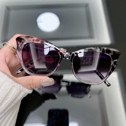 New Vintage Cat Eye Sunglasses Women Brand Designer Mirror Sun Glasses Female Fashion Retro Leopard Gradient Oculos De Sol