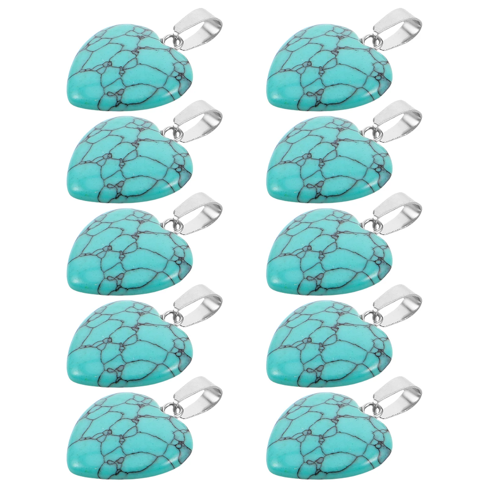 

10Pcs Heart Shaped Crystal Stone Charms Natural Agate Pendants for DIY Jewelry Making Necklace Bracelet Earring Charms