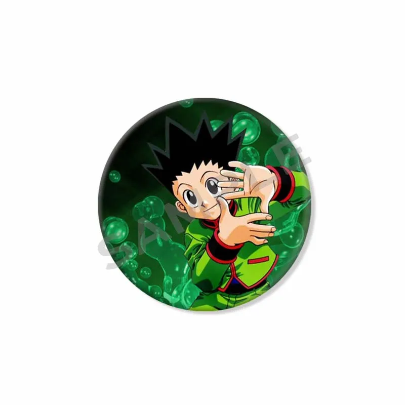 Broches en émail de dessin animé pour sac à dos, Killua Kurapika, Gon Freecsynchronization, Hisoka, Hunter x Hunter, badge à bouton rond, drôle