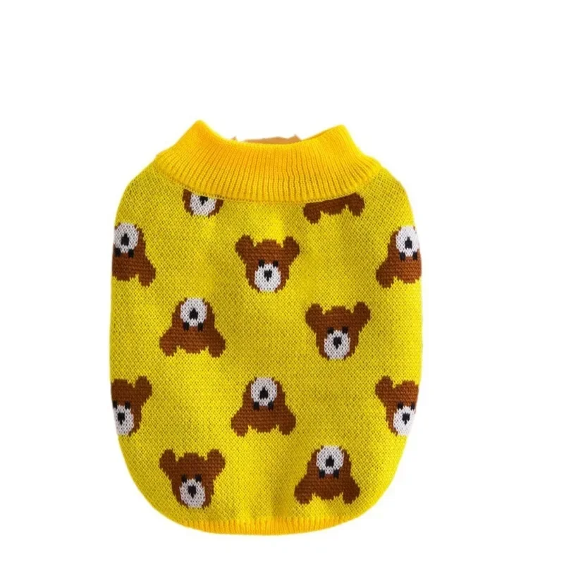 Winter Warm Knitted Dog Sweater Autumn Winter Dog Clothes For Small Dogs Cats Chihuahua Puppy Clothes Bear Dog Cardigan Sweater