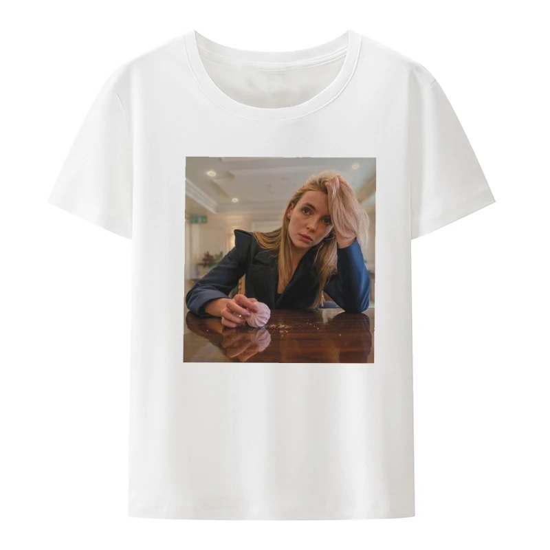 Villanelle Polaroid Poster O Neck TShirt Killing Eve Fabric Classic T Shirt Girl Tops Creative Blusa Nostalgia Leisure