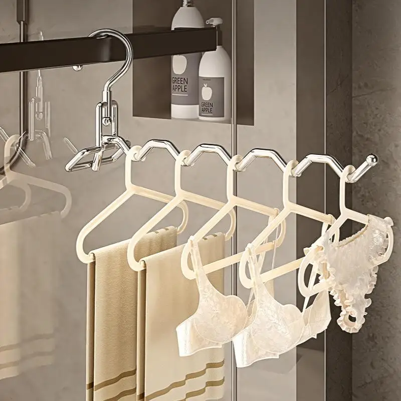 1Pcs Foldable Clothes Hanger Portable Clothes Drying Rack Punch Free Door Mount Travel Hotel Wardrobe Drawer Cloth Drying Rack view 3