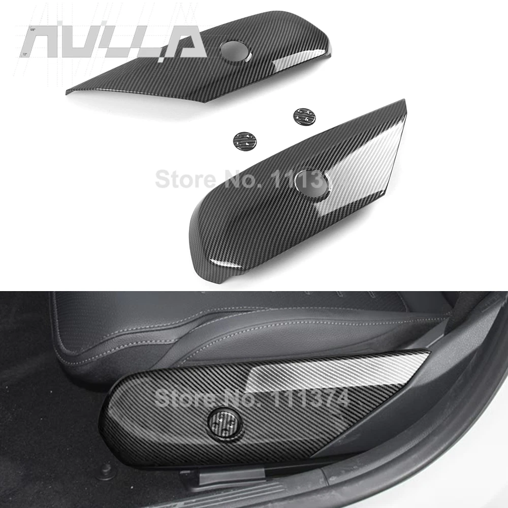 

For Benz W206 S206 C Class 2022-2025 C200 C220 C260 C300 Seat Adjustment Button Panel ABS Carbon Decorative Cover Accessories