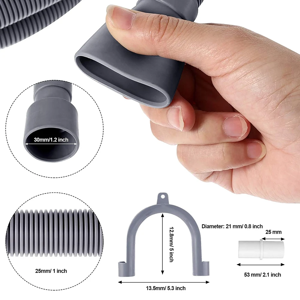 Сливной шланг для стиральной машины, 10-футовый гибкий удлинитель сливного шланга для посудомоечной машины, гофрированный выпускной шланг для стиральной машины