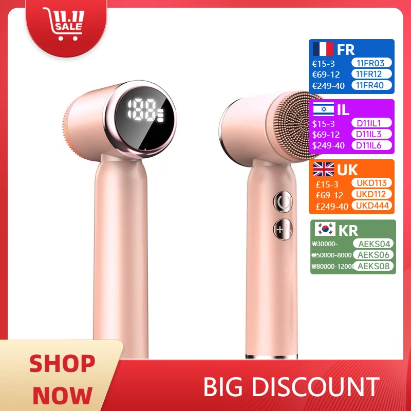 

6-in-1 Electric Facial Cleanser with 6 Brush Heads and 3 Rotation Speeds for Cleaning, Ideal Perfect Gift for Men and Women