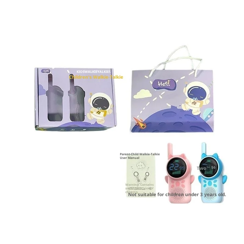 Crianças dos desenhos animados walkie talkie longo alcance 1 a 3 km chamada desobstruída sem fio intercom brinquedo multi função para uso ao ar livre