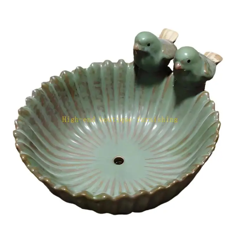 L9NB Oversized Ceramic Succulents Planter Container For Balcony Or Window Sill Garden