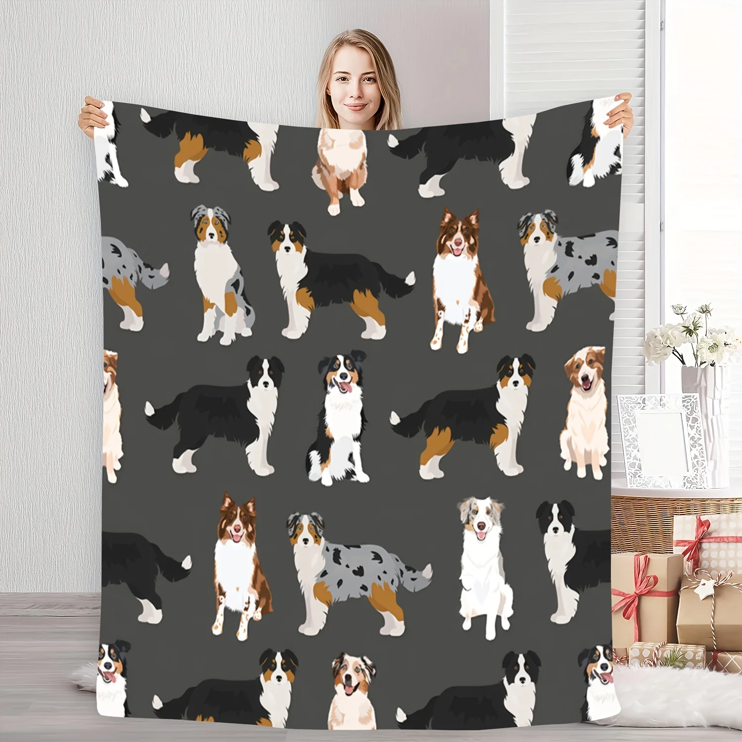 Australian Cattle Dog Fleece Blanket Soft Warm Flannel Throw Perfect Gift for Pet Lovers Naps Camping Home Decor