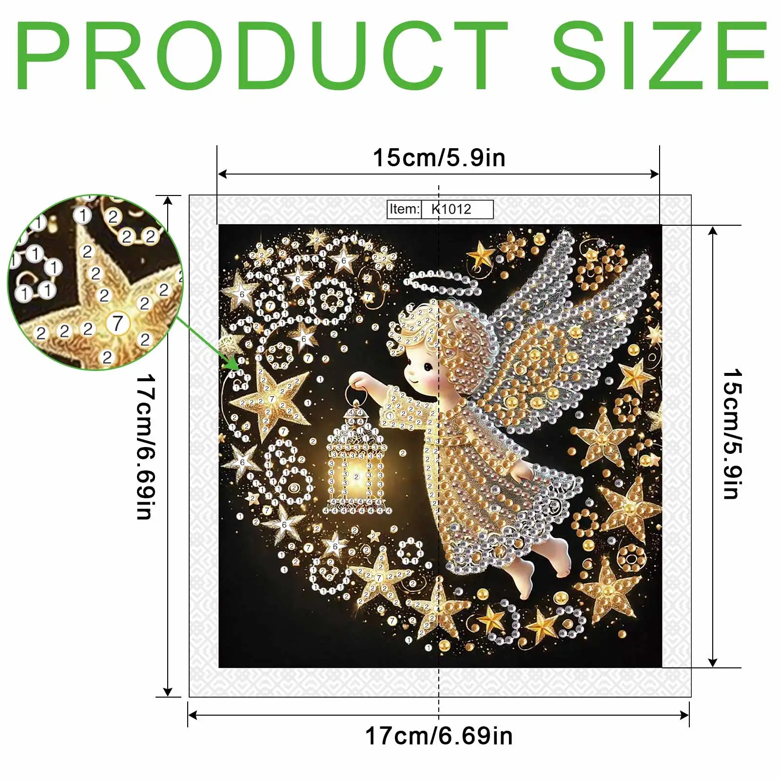 Angel Special Shape Diamond Art Painting Kit for Adult Beginner,Crystal Diamond Special Shape Kit for Home Wall Decoration Gift view 2