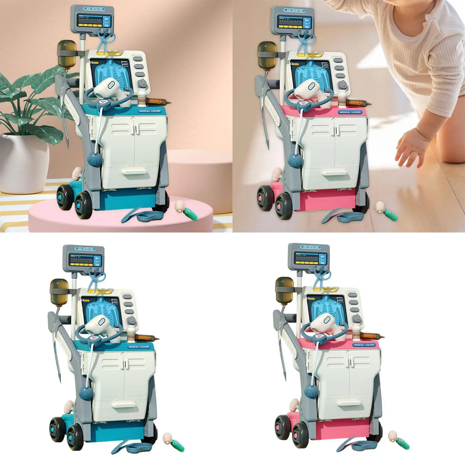 

Doctor Kits for Kids Medical Toy with Cart for Boys Girls Kids Birthday Gift