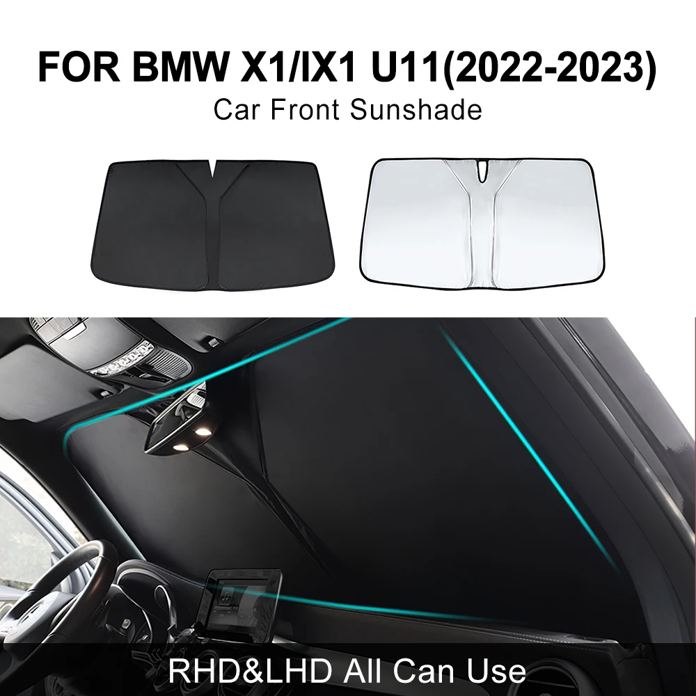 

for BMW X1 U11 2022-2023 IX1 Foldable Sun Umbrella Front Windshield Sun Shade Umbrella Portable Anti-UV Interior Car Accessories