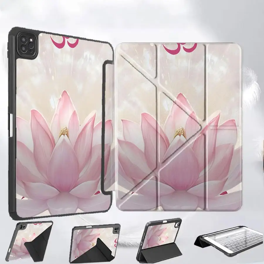 

Lotus Pattern Holder Cover Tablet Case For iPad Air 4 5 M3 M2 M4 11inch Pro 2025 Mini 6 7 Pro 11th 10th 9th 8th 7th 12.9inch