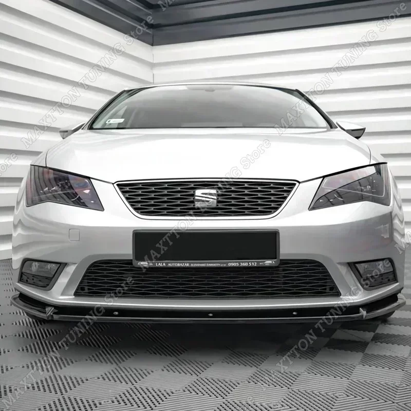 For Seat Leon 3 MK3 5F 2012-2016 Front Lower Bumper Lip Spoiler Splitter Diffuser Cover Guard Protector ABS Gloss Black Tuning