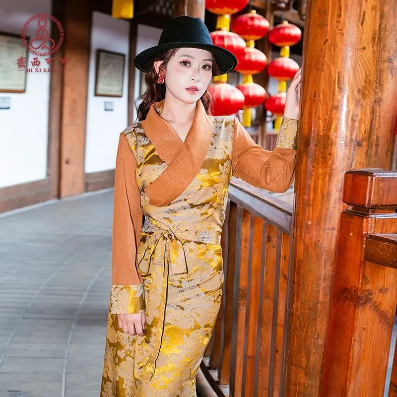 

New women's temperament versatile Tibetan Guozhuang dance bola skirt