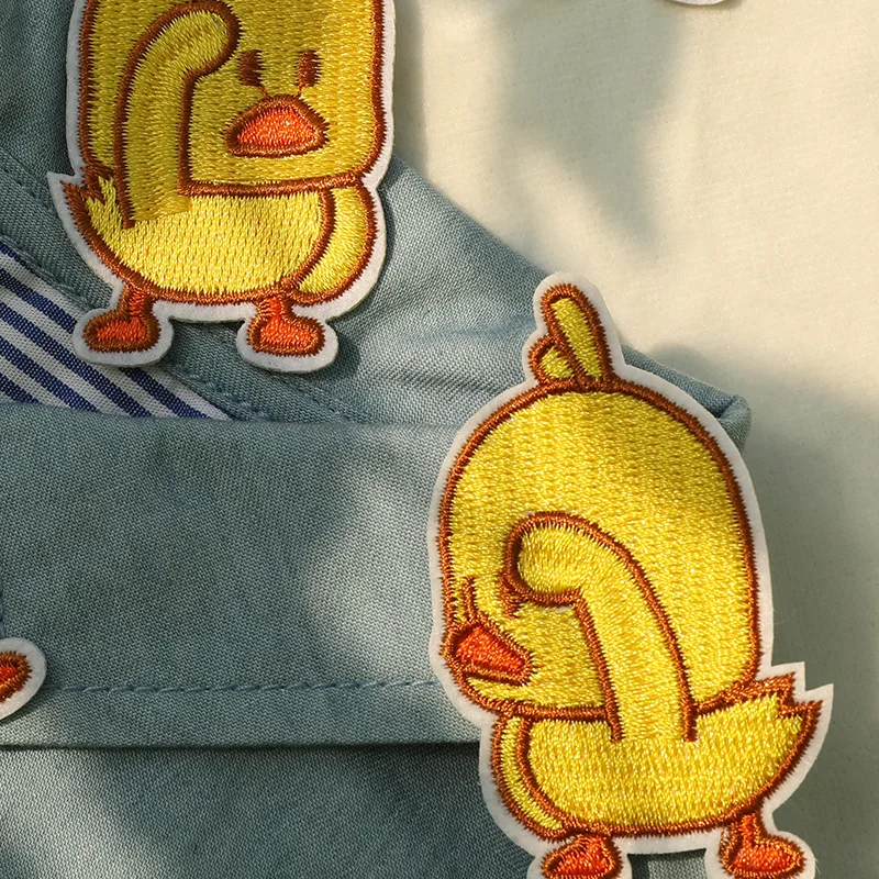 10 Stück Enten tiere gelbes Eisen Nähen auf Patches für Kleidung Kinder niedlich bestickte Lot Pack Stoffe Thermal Parches Mochila – Detail 5