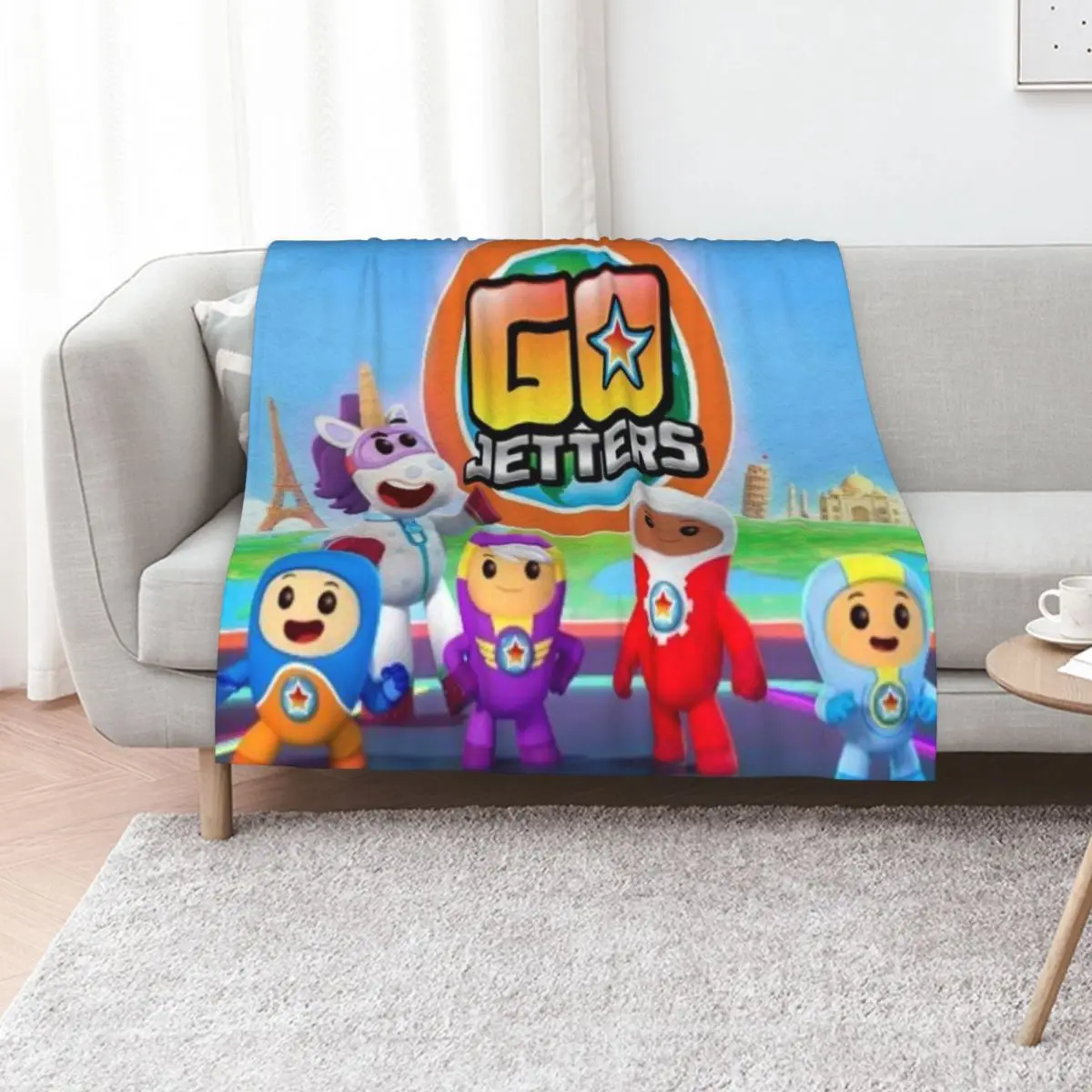 Go Jetters Design Throw Blanket Camping for babies Shaggy Soft Personalized Gift Comforter Blankets