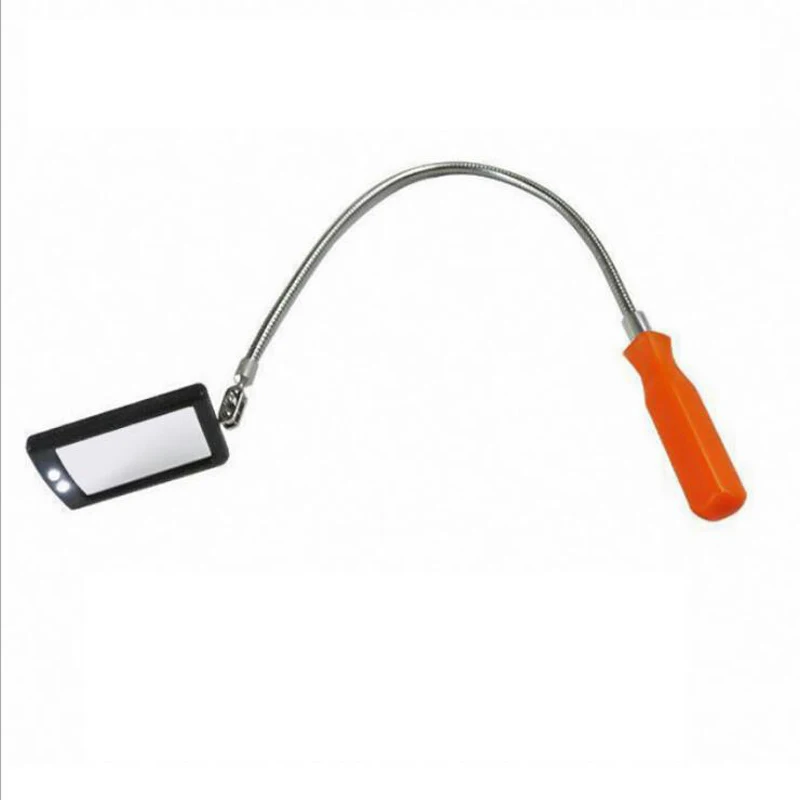 Miroir d'Inspection Extensible à Lumière LED pour Voiture, Endoscope, Vue d'Angle du Châssis, Détection Télescopique Automobile, Outil de Réparation