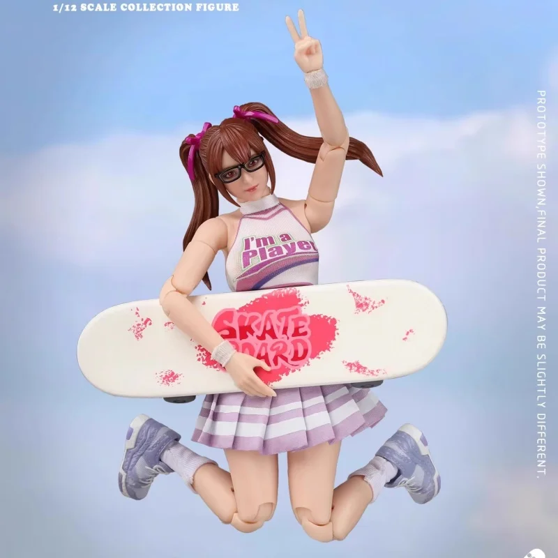 15cm In Stock CRAZY FIGURE LT005 Sporty Girl-Yoyo 1/12 Scale Action Figure Flexible Mini Body Joint Mobile Doll Ornament Gift