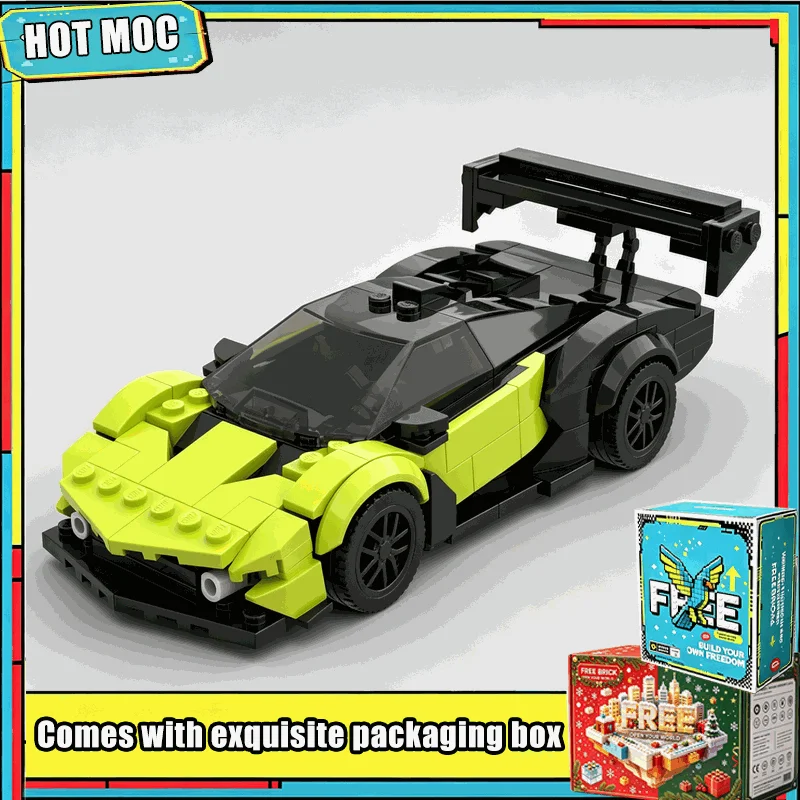 NEW 321PCS MOC Neon Green Hyper Sports Car Racing Model Building Blocks DIY Creative Assembly Educational Collection Toy Gifts