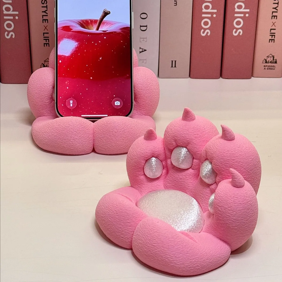 Cute cat paw shaped desk ornament, can be used as a phone and tablet stand, home desk decoration, a nice gift view 2