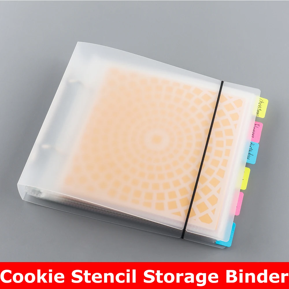 

6*6 inch Cookie Stencil Storage Binder Cover Backing Cardstock Label Sticker for Stencils Storage Folder Organizer 2023 New