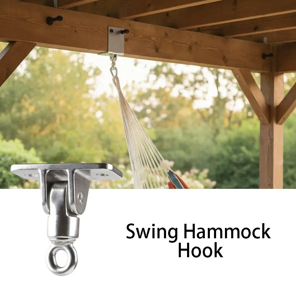 1pc 304 Stainless Steel Swing Hanger Hook Ceiling Hook Heavy Duty Swivel Plate Ring Training Kit Suspension Bracket Outdoor Use