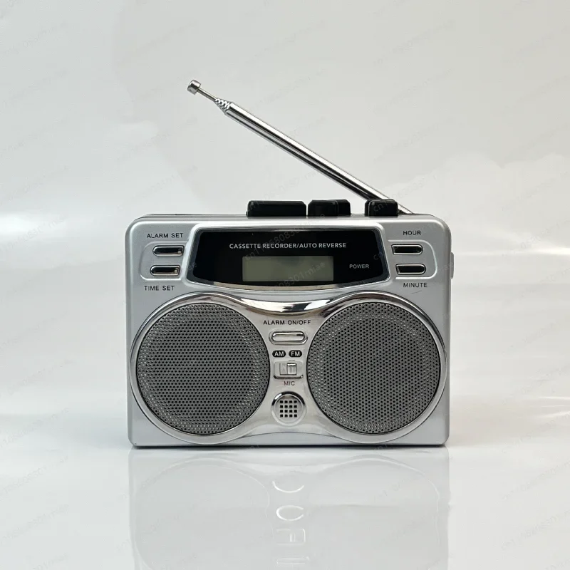 Portable Retro Cassette Player – Stereo Radio & Tape Recorder with Auto-Reverse, Outdoor Vintage Boombox