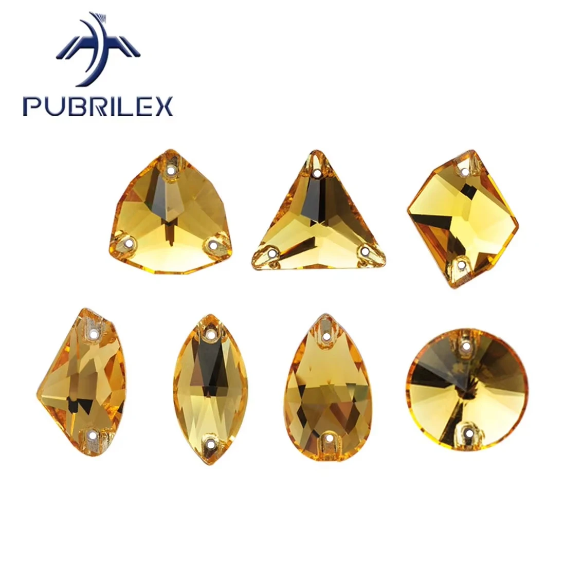 Pubrilex Hellrauchfarbene Topas-Strasssteine mit flacher Rückseite zum Aufnähen in verschiedenen Formen für Eislaufanzüge und Kleidungszubehör. – Detail 2