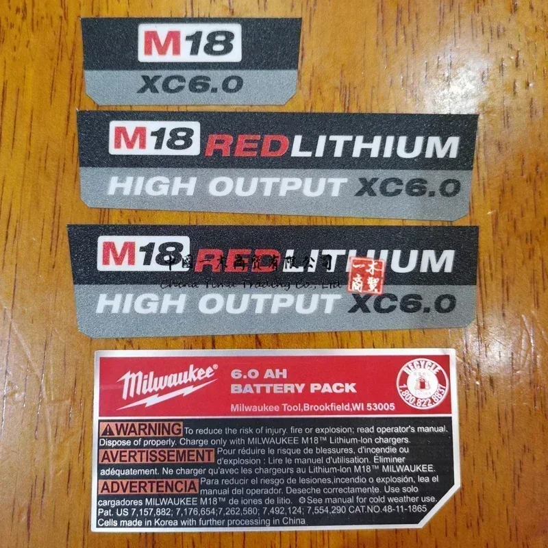 Stickers for Battery Pack M18 Redlithium-ion High Output 5.0Ah Xc8.0 Xc6.0 Xc5.0 Xc4.0 HD9.0 12.0Ah Cp3.0 2.0Ah 3.0Ah